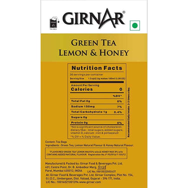 GIRNAR- Green Tea with Lemon & Honey -36 Tea Bags